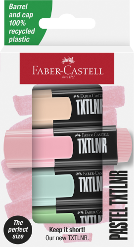 ZAKREŚLACZ MINI TXTLNR 4 KOL. PASTELOWE OPAKOWANIE KARTONOWE FABER-CASTELL
