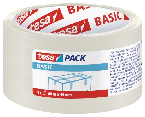 TAŚMA PAKOWA TESA BASIC 40MX45MM TRANSPARENT