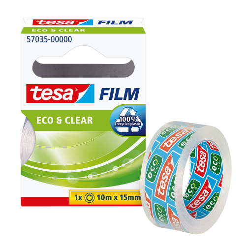 TAŚMA BIUROWA TESA ECO&CLEAR 10m x 15mm KARTONIK