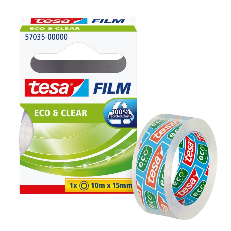 TAŚMA BIUROWA TESA ECO&CLEAR 10m x 15mm KARTONIK