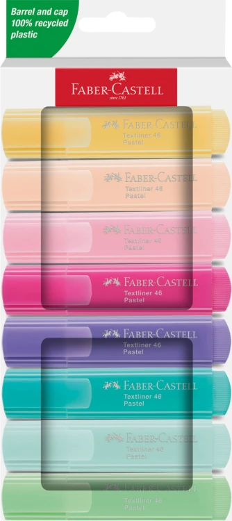 ZAKREŚLACZ 1546 8 KOL. PASTELOWYCHOPAKOWANIE KARTONOWE FABER-CASTELL