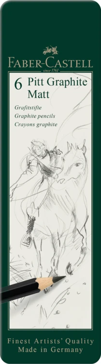 OŁÓWEK ARTYSTYCZNY PITT GRAPHITE MATT 6 SZT. OPAKOWANIE METALOWE FABER-CASTELL