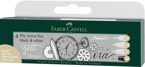 PITT ARTIST PEN BLACK&WHITE 4 SZT.ETUI  FABER-CASTELL