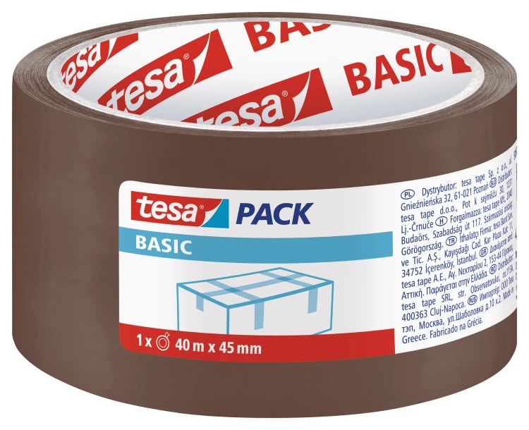 TAŚMA PAKOWA TESA BASIC 40MX45MM BRĄZOWA