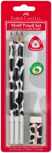 Zestaw 3-ech ołówków plus gumka na blistrze - FABER-CASTELL
