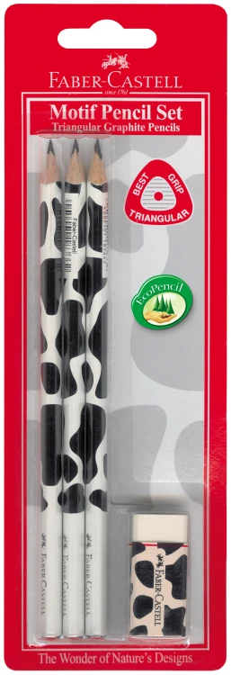Zestaw 3-ech ołówków plus gumka na blistrze - FABER-CASTELL