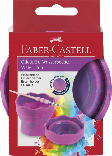 POJEMNIK NA WODĘ CLIC&GO MARBLE RÓŻOWO FIOLETOWY FABER-CASTELL