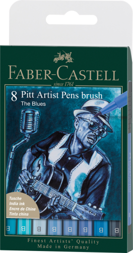 PITT ARTIST PEN B THE BLUES ETUI 8 SZT. FABER-CASTELL