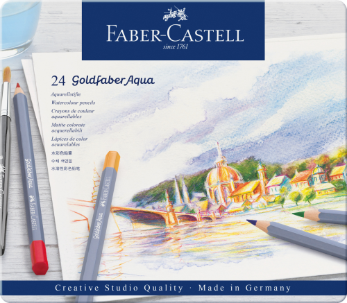 KREDKI AKWARELOWE GOLDFABER AQUA 24 KOL. OPAK. METALOWE FABER-CASTELL