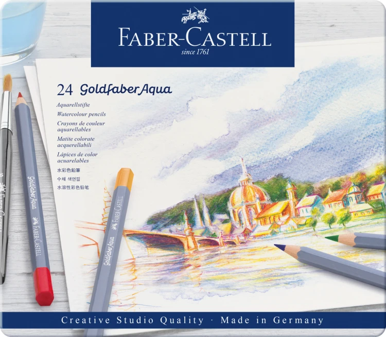 KREDKI AKWARELOWE GOLDFABER AQUA 24 KOL. OPAK. METALOWE FABER-CASTELL