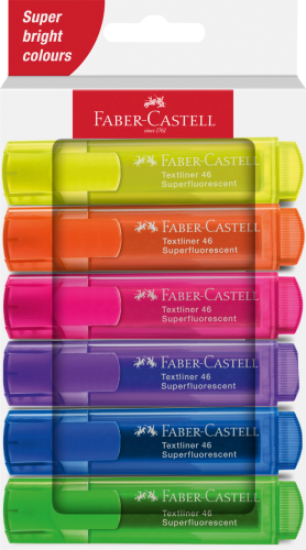 ZAKREŚLACZ 1546 6 KOL. NEONOWYCHOPAKOWANIE KARTONOWE FABER-CASTELL