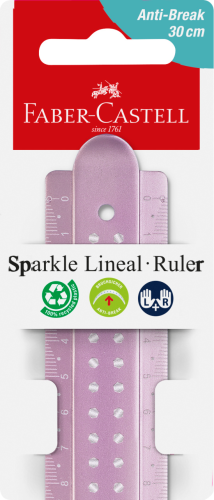 LINIJKA SPARKLE 30 CM ODPORNA NA ZŁAMANIA, MIX KOL. FABER-CASTELL