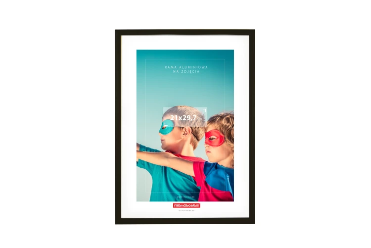 RAMKA NA ZDJĘCIA 500x400mm W RAMIE ALUMINIOWEJ CZARNEJ MEMOBOARDS