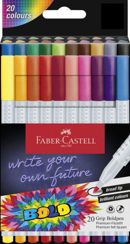 FLAMASTRY GRIP BOLDPEN 20 KOL. FABER-CASTELL