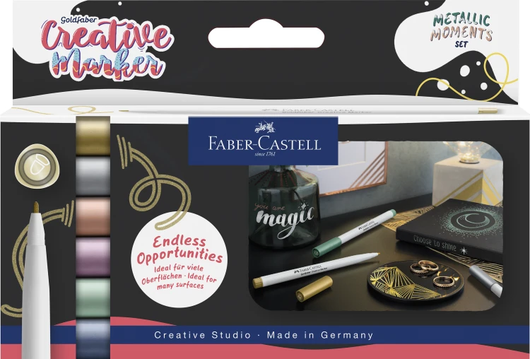 PISAK KREATYWNY GOLDFABER 1.5 ZESTAW 6 KOL. METALLIC MOMENTS  FABER-CASTELL
