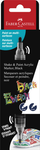 MARKER AKRYLOWY BLACK EDITION SHAKE&PAINT 1 SZT. CZARNY OP. KARTONOWE FABER-CASTELL
