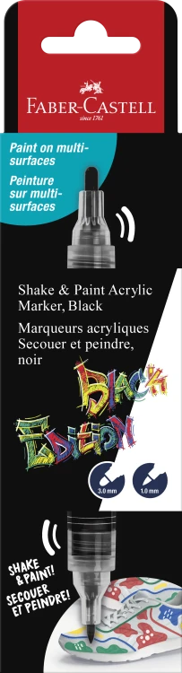 MARKER AKRYLOWY BLACK EDITION SHAKE&PAINT 1 SZT. CZARNY OP. KARTONOWE FABER-CASTELL