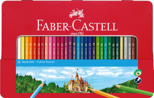 KREDKI ZAMEK 36 KOL. OPAK. METALOWE FABER-CASTELL