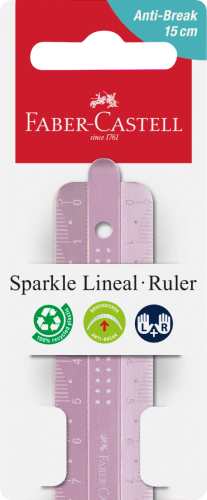 LINIJKA SPARKLE 15 CM ODPORNA NA ZŁAMANIA, MIX KOL. FABER-CASTELL