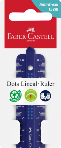 LINIJKA DOTS 15 CM ODPORNA NA ZŁAMANIA,MIX KOL. FABER-CASTELL