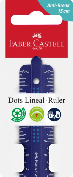 LINIJKA DOTS 15 CM ODPORNA NA ZŁAMANIA,MIX KOL. FABER-CASTELL