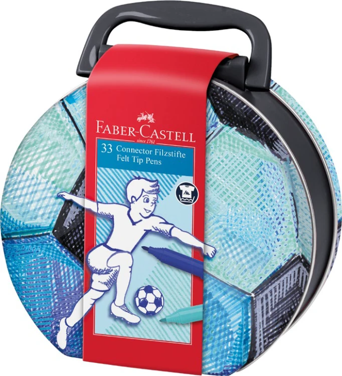 FLAMASTRY CONNECTOR 33 SZT. WALIZKA FOOTBALL FABER-CASTELL