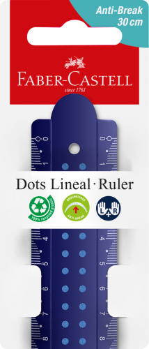 LINIJKA DOTS 30 CM ODPORNA NA ZŁAMANIA,MIX KOL. FABER-CASTELL