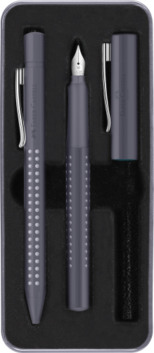 ZESTAW PREZENTOWY GRIP 2010 PIÓRO WIECZNE + DŁUGOPIS DAPPLE GRAY OPAKOWANIE METALOWE FABER-CASTELL
