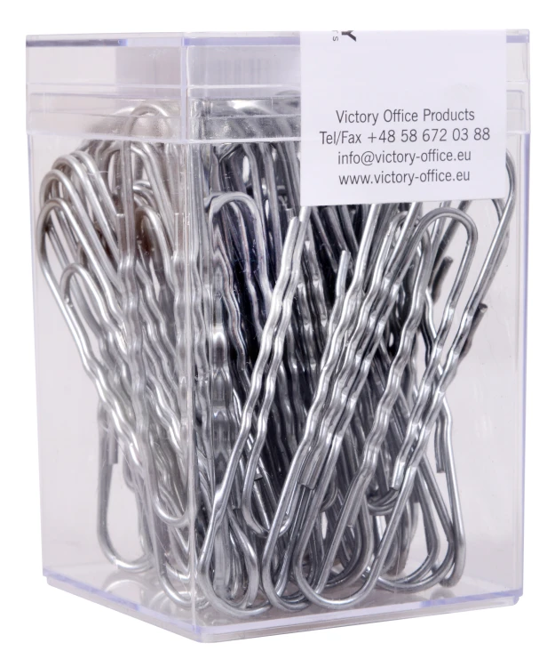 SPINACZ METALOWY OKRĄGŁY KARBOWANY 74MM OP6H 50 SZT. VICTORY OFFICE