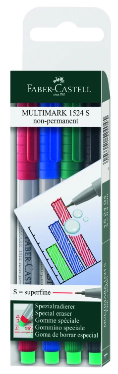 MULTIMARK OHP NIEPERMANENTNY S 4 KOL. W ETUI FABER-CASTELL