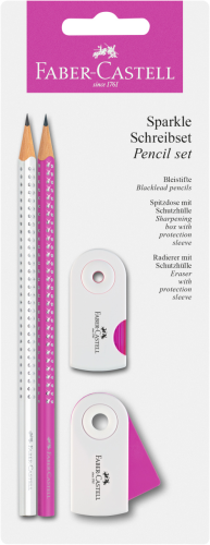 ZESTAW SPARKLE & SLEEVE BIAŁY/ RÓŻOWY BLISTER FABER-CASTELL