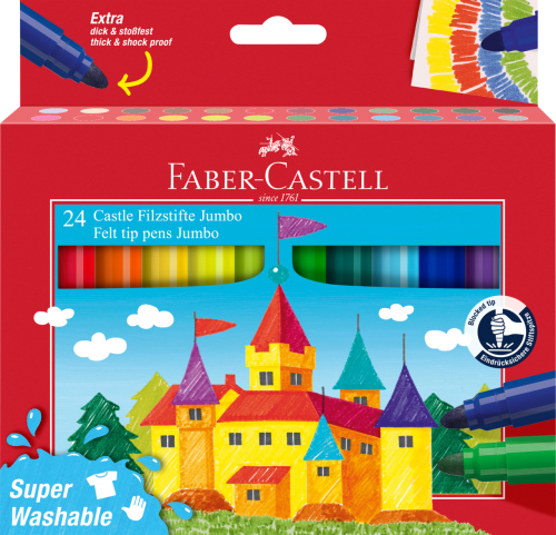 FLAMASTRY ZAMEK JUMBO 24 KOL. OPAKOWANIEKARTONOWE FABER-CASTELL