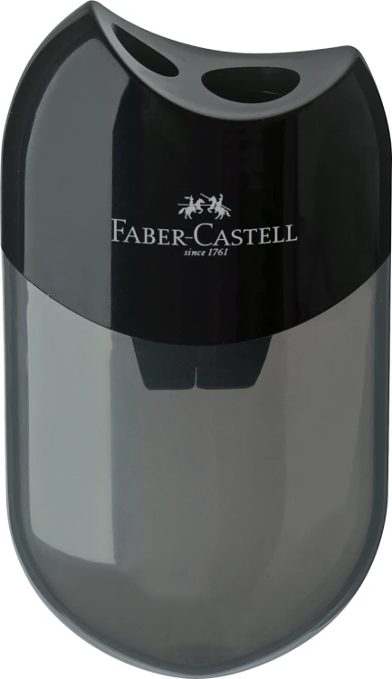 TEMPERÓWKA PODWÓJNA OWALNA Z POJEMNIKIEM CZARNA FABER-CASTELL