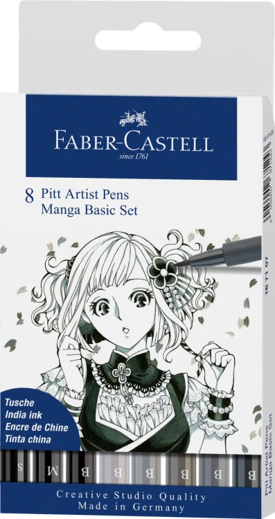 PITT ARTIST PEN MANGA 8 KOL. BASIC ETUI FABER-CASTELL
