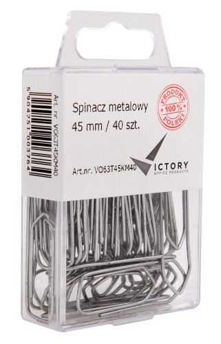 SPINACZ METALOWY TRÓJKĄTNY 45MM OPKM 40 SZT. VICTORY OFFICE