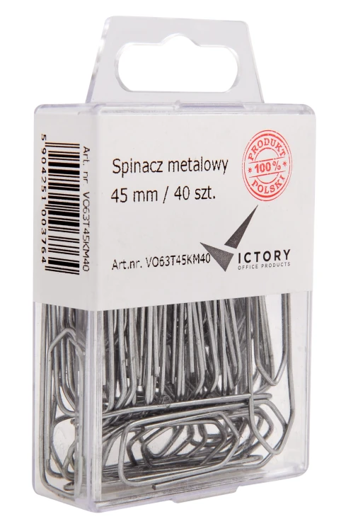 SPINACZ METALOWY TRÓJKĄTNY 45MM OPKM 40 SZT. VICTORY OFFICE