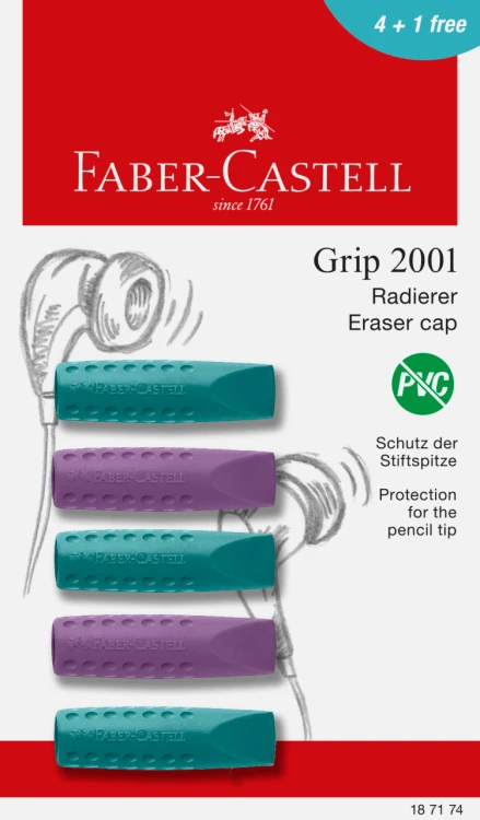 GUMKA GRIP 2001 NAKŁADKA MIX KOL. COSMIC5 SZT. BLISTER FABER-CASTELL