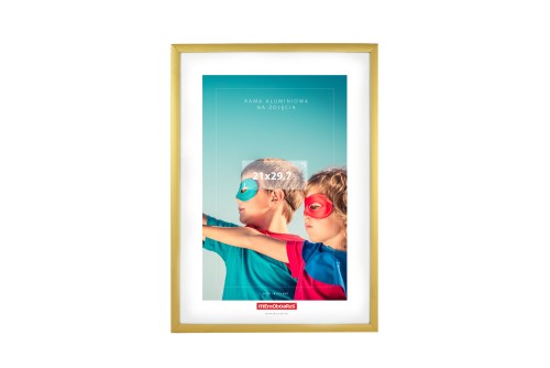 RAMKA NA ZDJĘCIA 300x400mm W RAMIE ALUMINIOWEJ ZŁOTEJ MEMOBOARDS