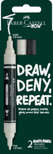 MARKER AKRYLOWY MULTIMARK 2 KOL. CZARNYI BIAŁY FABER-CASTELL