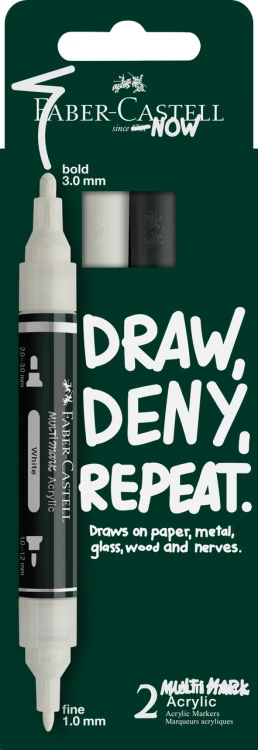 MARKER AKRYLOWY MULTIMARK 2 KOL. CZARNYI BIAŁY FABER-CASTELL