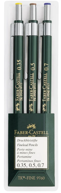 OŁÓWEK AUTOMATYCZNY TK-FINE 3 SZT. W ETUI PLASTIKOWYM (0,35: 0,5: 0,7MM ) FABER-CASTELL