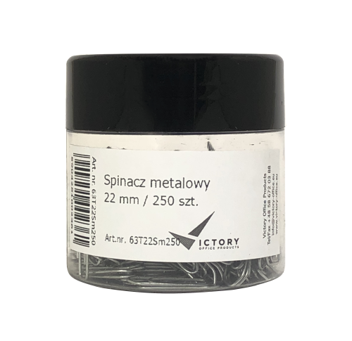 SPINACZ METALOWY TRÓJKĄTNY 22MM OPSM 250 SZT. VICTORY OFFICE