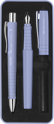 ZESTAW PREZENTOWY POLY PIÓRO WIECZNE B +DŁUGOPIS PALE IRIS OPAKOWANIE METALOWE FABER-CASTELL