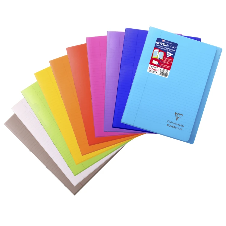 ZESZYT KOVERBOOK, W OKŁADCE Z PP, A4, W LINIE Z MARGINESEM, 48 KARTEK, MIX KOLORÓW CLAIREFONTAINE