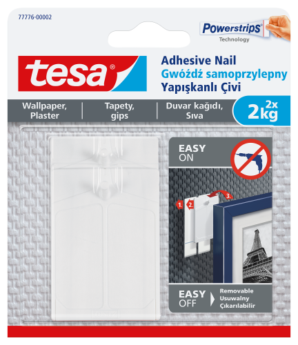 GWÓŹDŹ SAMOPRZYLEPNY DO TAPET TESA 2KG BIAŁY