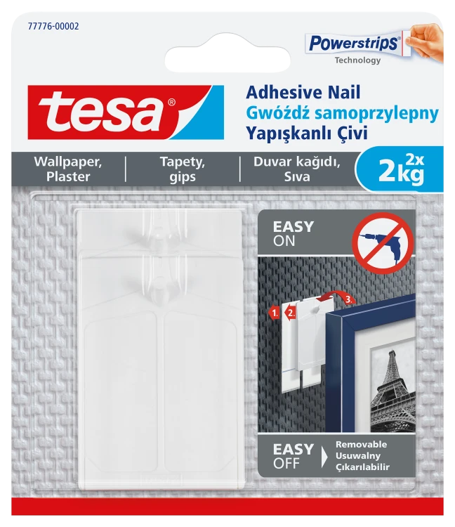 GWÓŹDŹ SAMOPRZYLEPNY DO TAPET TESA 2KG BIAŁY
