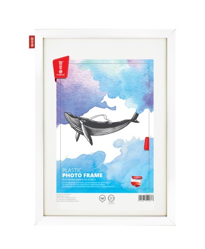 Ramka na zdjęcia MEMOBE, rama plastikowa biała, 30x40 cm