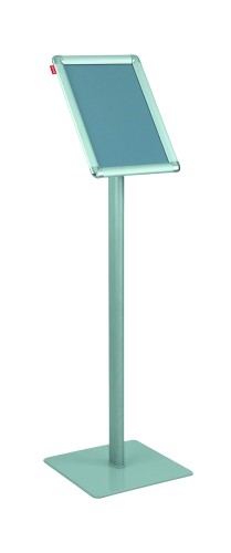 Stojak na ulotki MEMOBE, metalowy, z ramką aluminiową, (A3) 42x29,7 cm, h 131 cm