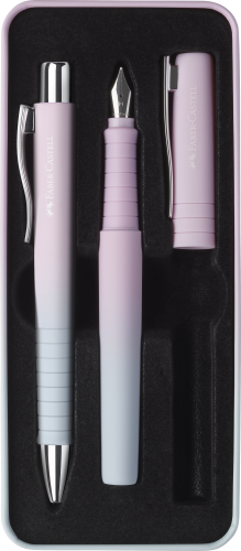 ZESTAW PREZENTOWY POLY PIÓRO WIECZNE M + DŁUGOPIS BLUSHING SKY FABER-CASTELL