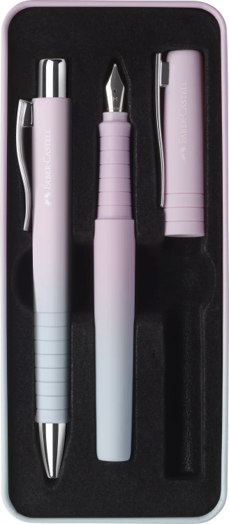 ZESTAW PREZENTOWY POLY PIÓRO WIECZNE M + DŁUGOPIS BLUSHING SKY FABER-CASTELL